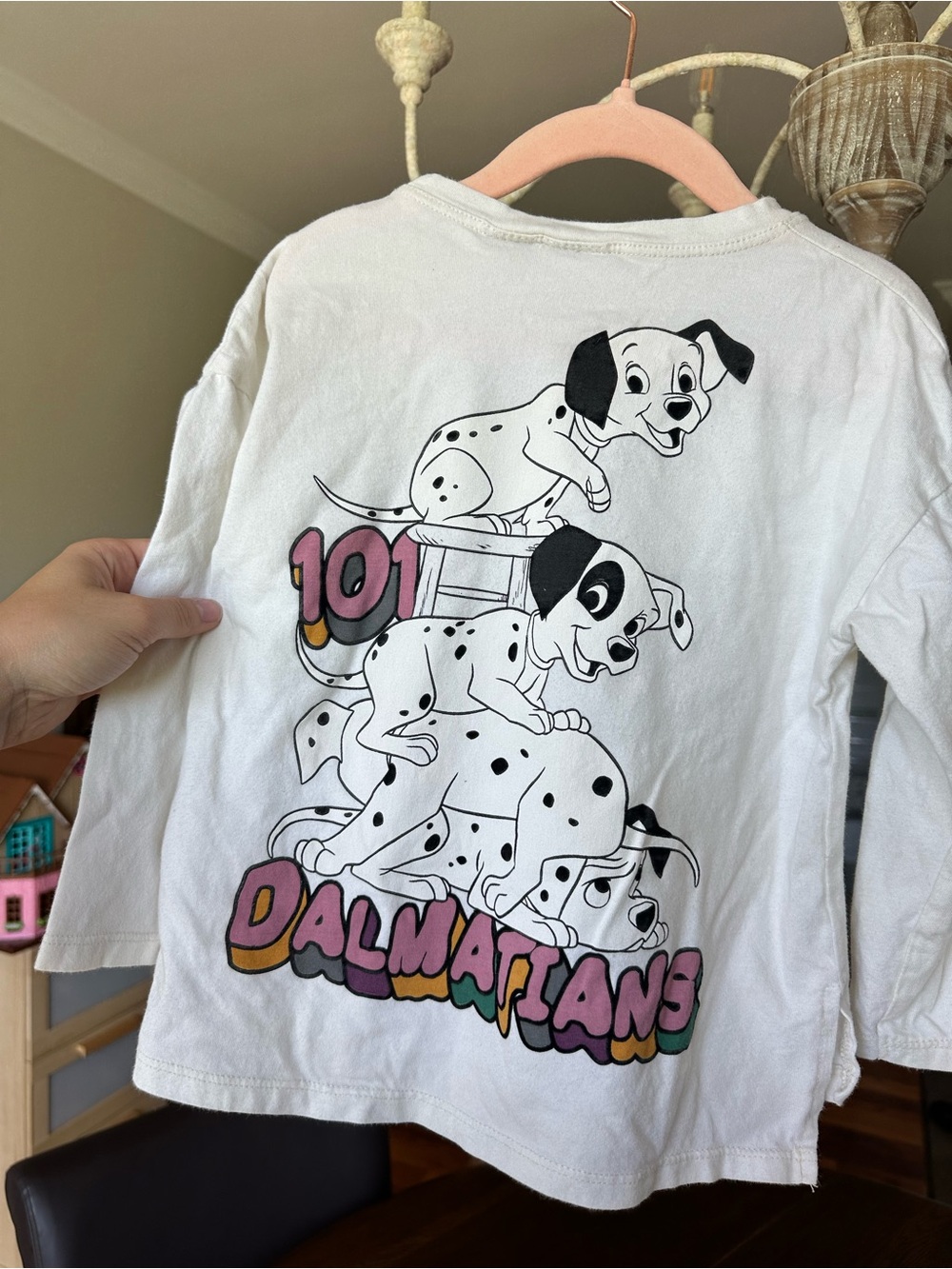 101 Dalmatians White Graphic Kids Long Sleeve Tee